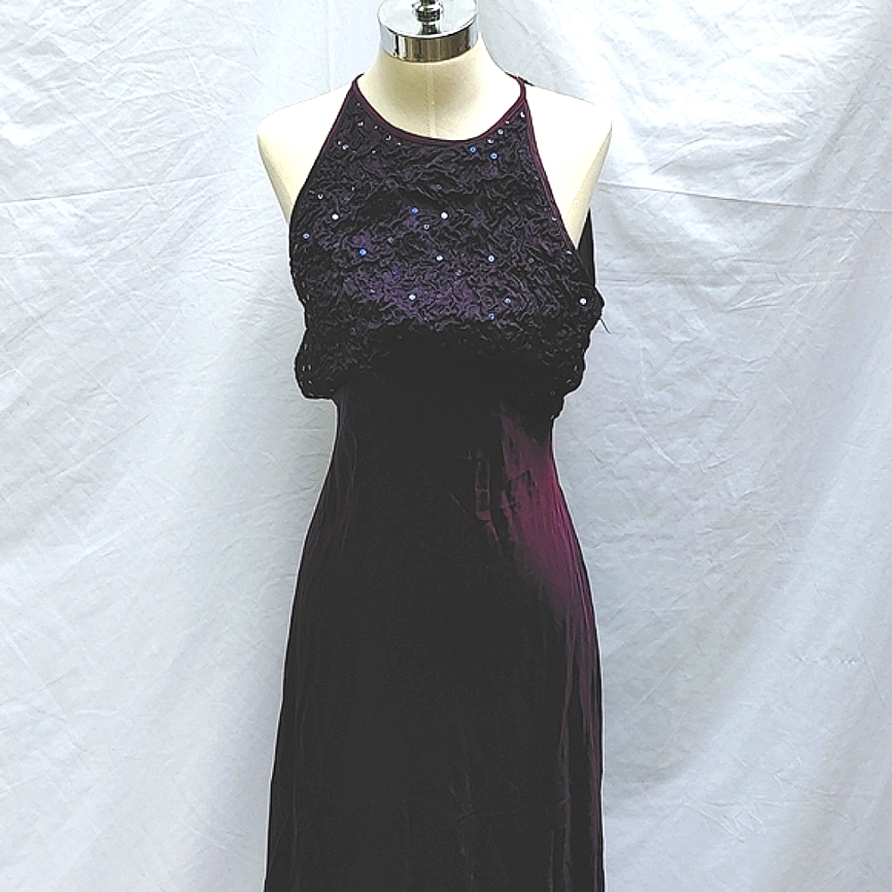 Elegant Purple Backless Dress